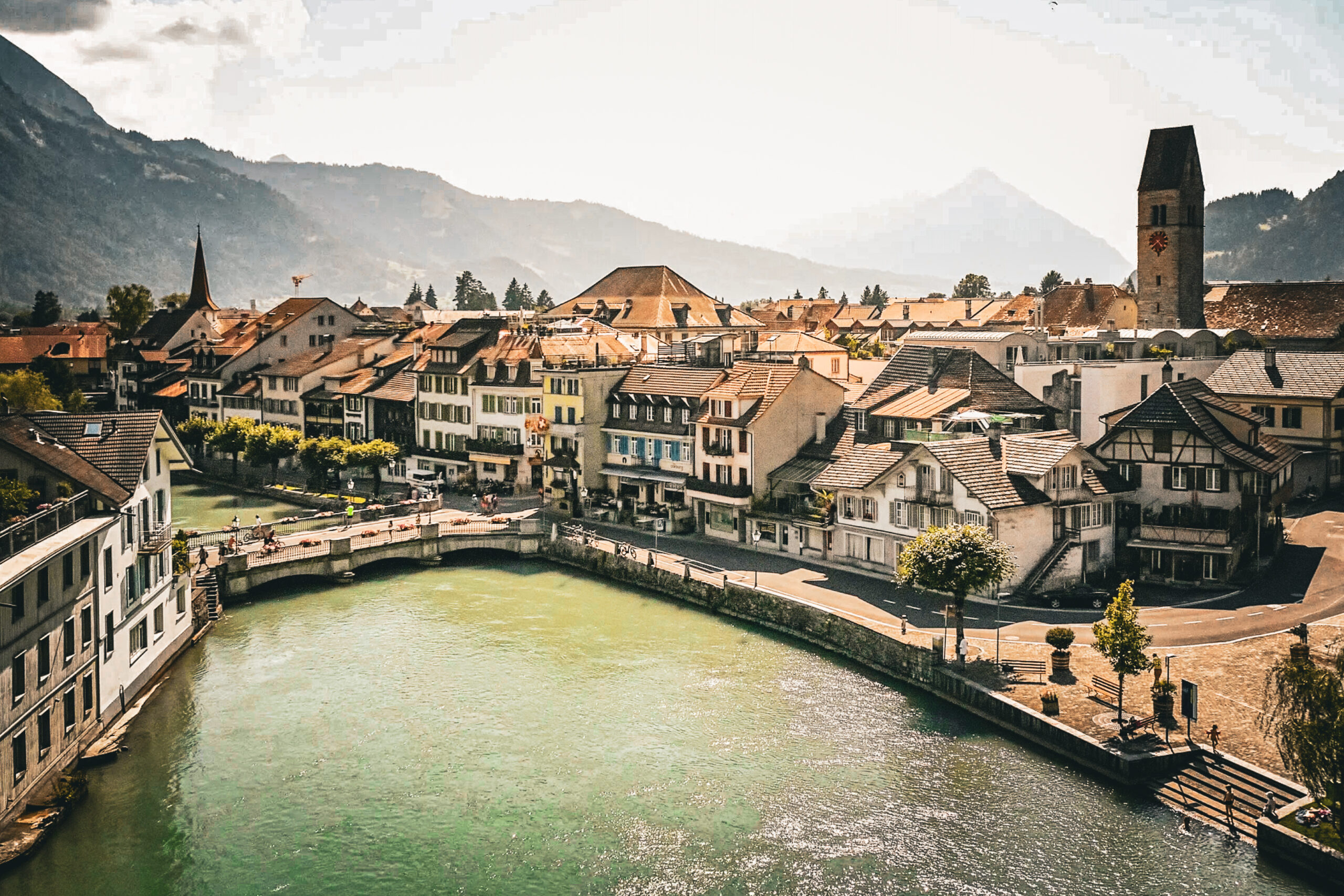 interlaken, jezioro, thun, widok, miejsce, mira peta blog